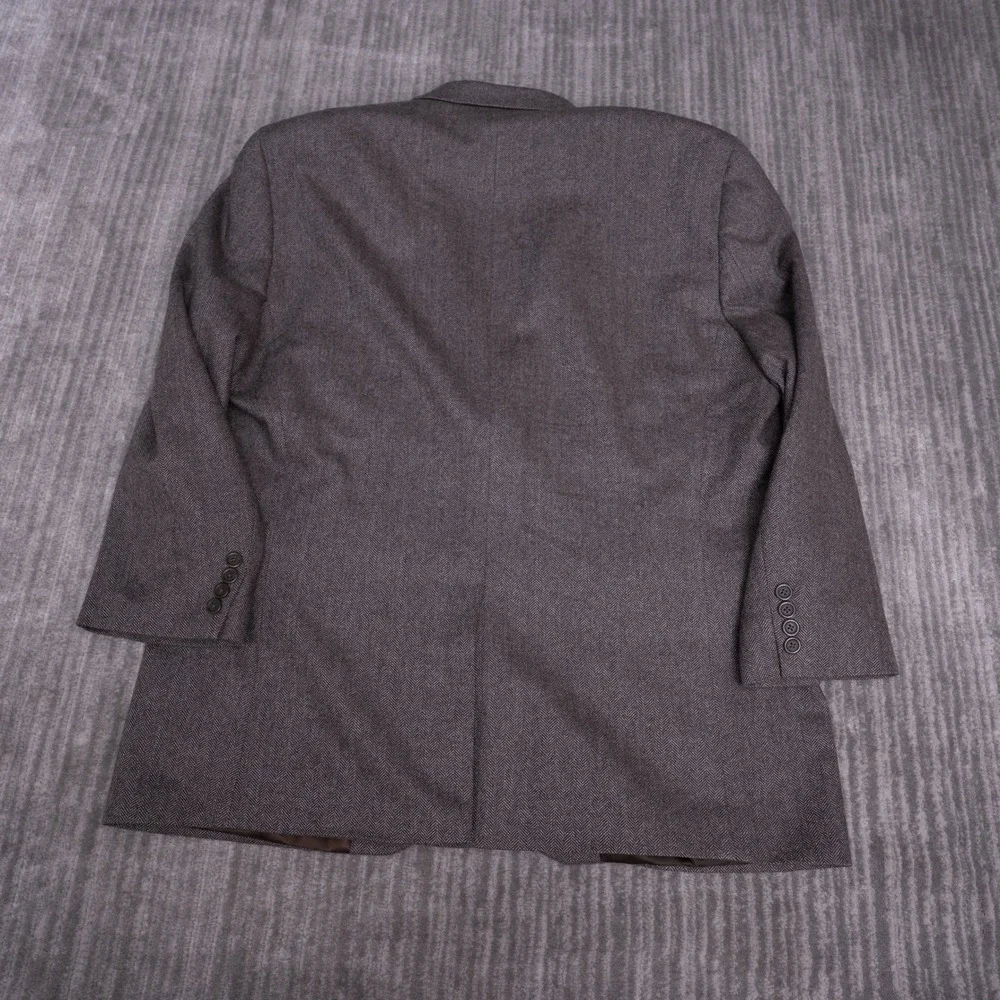 Macy's Men's Store Sport Coat Mens Brown Excellent Wool Cashmere Herringbone